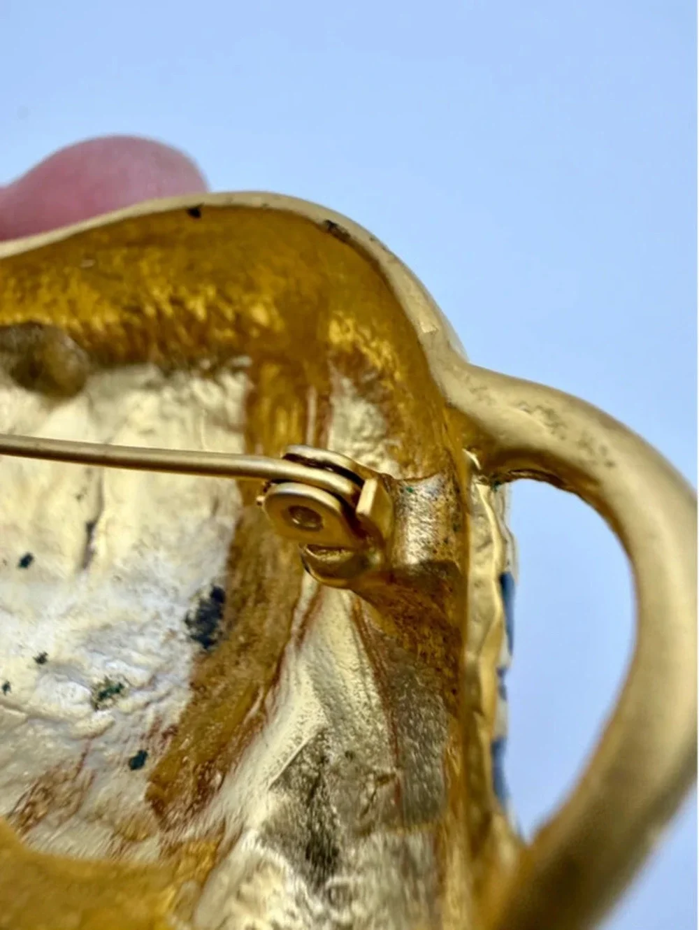 Vintage Large Gold Tone Elephant Brooch